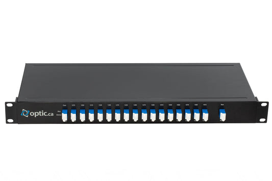 CWDM MUX/DEMUX Duplex 16ch, 1270/1370nm - 1430/1610nm, MON port. 1RU - Technologie Optic.ca Inc.