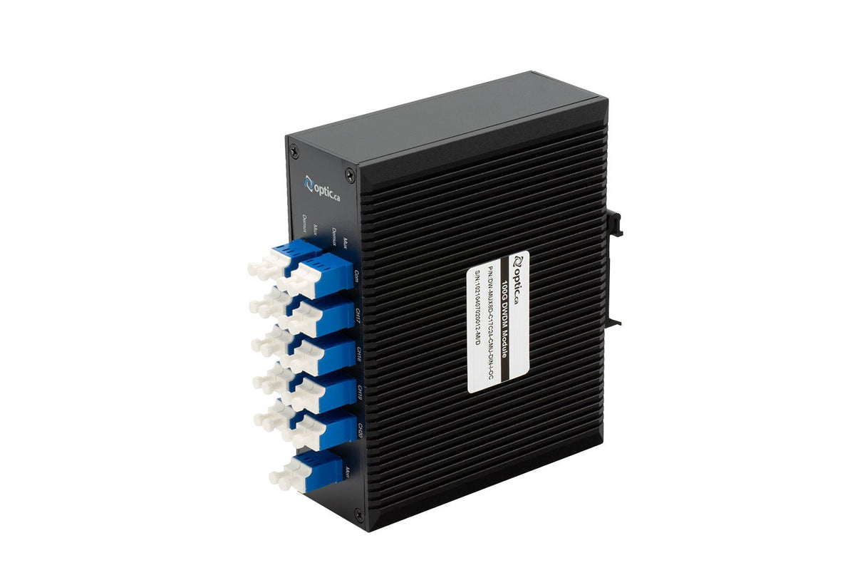 DWDM MUX/DEMUX Duplex 8ch, MON port and UPG port. DIN Rail Rugged - Technologie Optic.ca Inc.